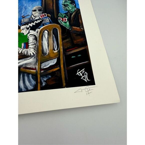 Tom Carlton “Old School Horror Card Game” Signed and Numbered Print - Picture 5 of 6